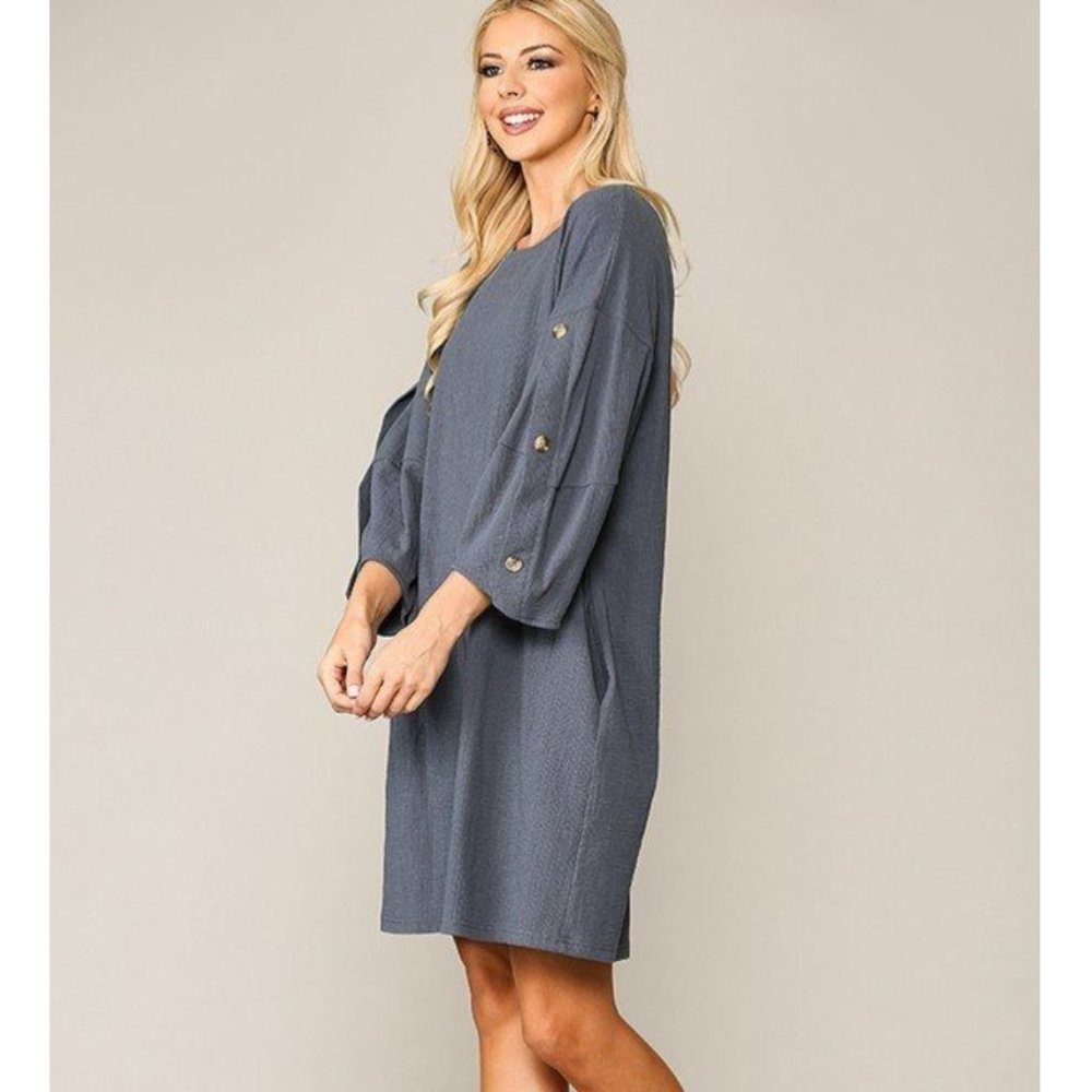 Adorable Dress with Puff Sleeves and Pockets!